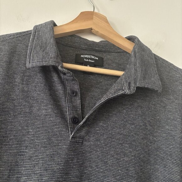 Nordstrom Men's Tech Smart Polo Shirt Size XL Textured Minimalist Office Preppy - Picture 6 of 11